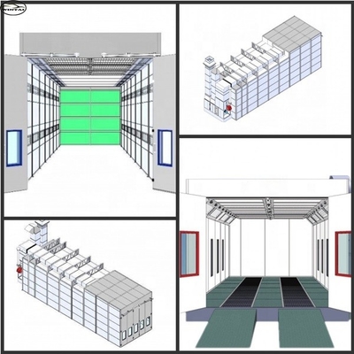 220V รถยนต์อุตสาหกรรม Spray Booth กับไฟเบอร์กล๊าสกรองพื้นและอัดลม
