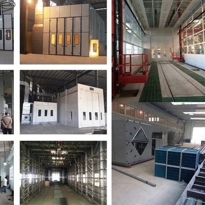 220V รถยนต์อุตสาหกรรม Spray Booth กับไฟเบอร์กล๊าสกรองพื้นและอัดลม