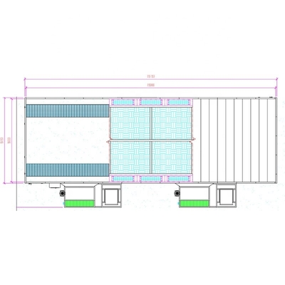 39KW CE อนุมัติอุตสาหกรรม Spray Booth เตาอบสําหรับรถโดยสารรถบรรทุกห้องทาสี 15000mm