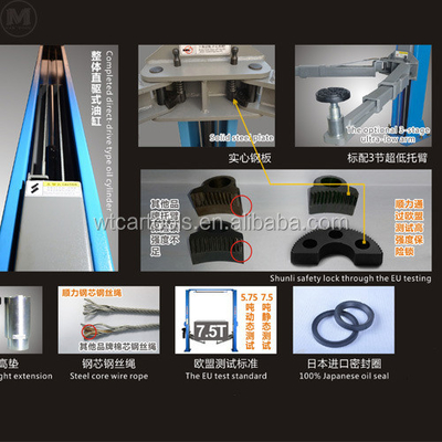 5000KGS 380v 2 Post Car Hoist ไฮดรอลิกสองกลม สําหรับรถยนต์ SUV มินิบัส
