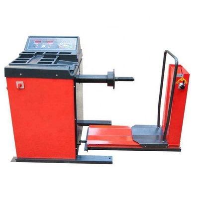 10S สีแดง 200KG 1400mm Truck Wheel Balancer 220V สําหรับการสมดุลสี่ล้อ