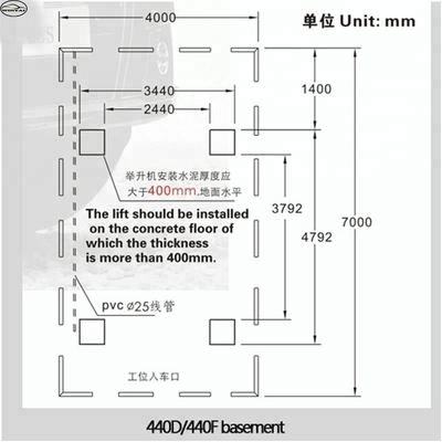 รั้มรถไฮดรอลิก ด้วยพลังงานมอเตอร์ 2.2KW และความสูงการยกแจ็ครอง 480mm