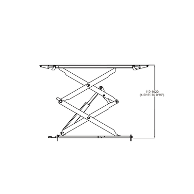 เติมเต็มรถยนต์ Scissor Lift 1850mm ความสูงการยกด้วยล็อคความปลอดภัย Pneumatic