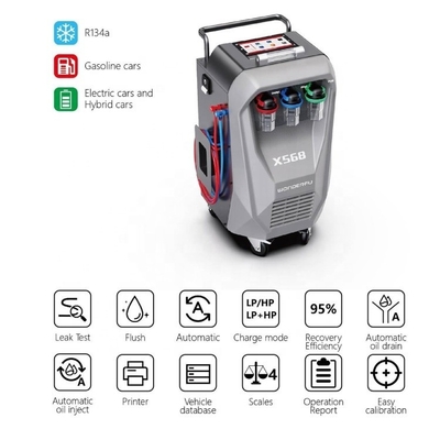 3/8HP เครื่องบดอากาศ X568 รถ AC เครื่องฟื้นฟูด้วยฟังก์ชันล้างและสร้างขึ้นในเครื่องพิมพ์