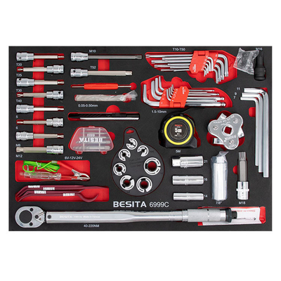 BESITA สีเทา 6691 257pcs ชุดเครื่องมือกลสําหรับซ่อมรถนอกถนน