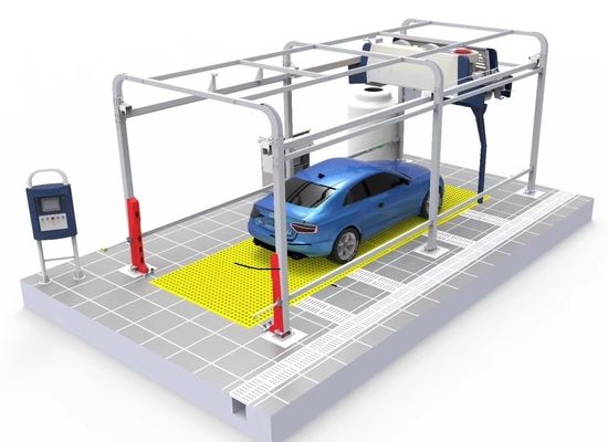 เครื่องซักผ้ารถสีเหลือง WT-518A แบบ Gantry แบบไร้สัมผัส ด้วยพลังงานมอเตอร์ 5KW
